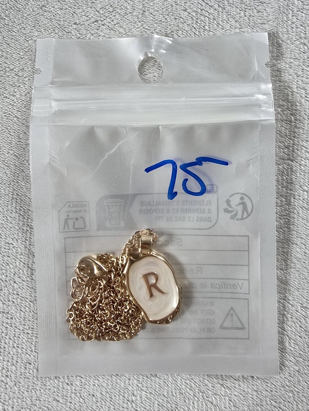Oceanus▪️18K Gold Plated Oyster Shell Initial 'R' Pendant Necklace Coastal
